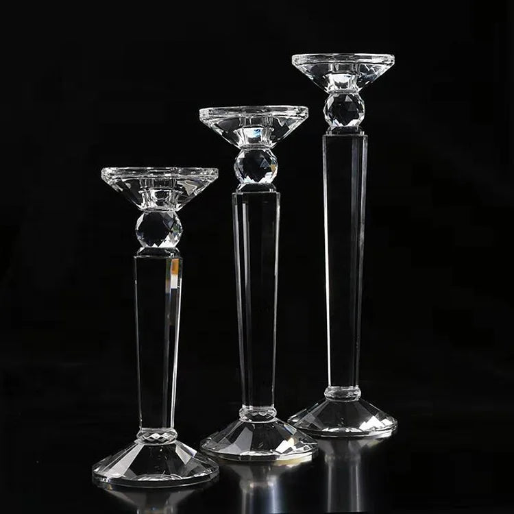 Wholesale New Unique and Luxurious Glass Candlesticks Customized for Table Event Centerpiece
