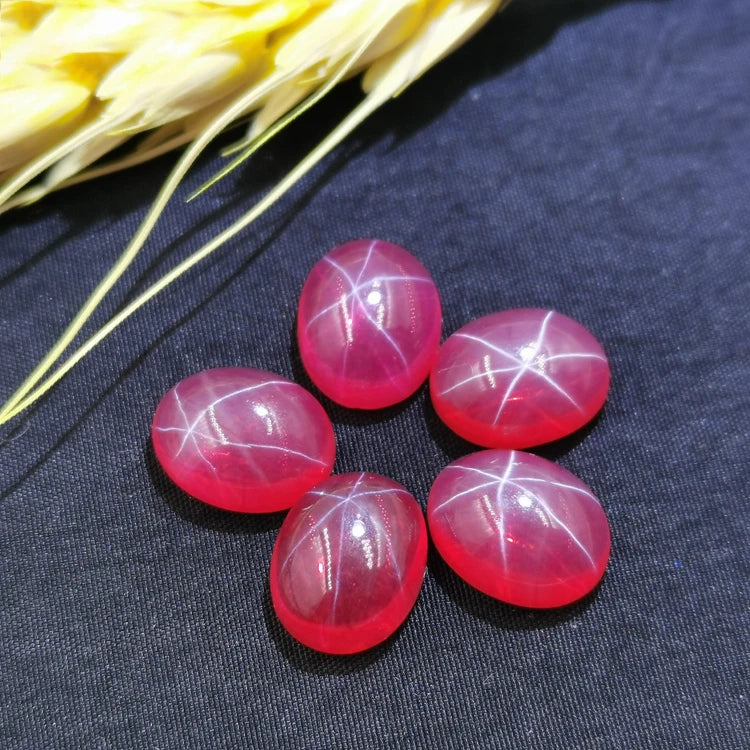 Redleaf Synthetic Loose Gemstone Oval Cabochon Rose Stone  Price Star Ruby Corundum