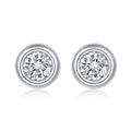 Abiding Jewelry Wholesale Classic Style Bezel Setting Diamond 925 Silver 5mm GRA Moissanite Earrings