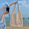 Women's Single Shoulder Knitted Crochet Handbags Wholesale Summer Beach Tote Grocery Fruit Mesh Bags Open Spring Autumn Winter