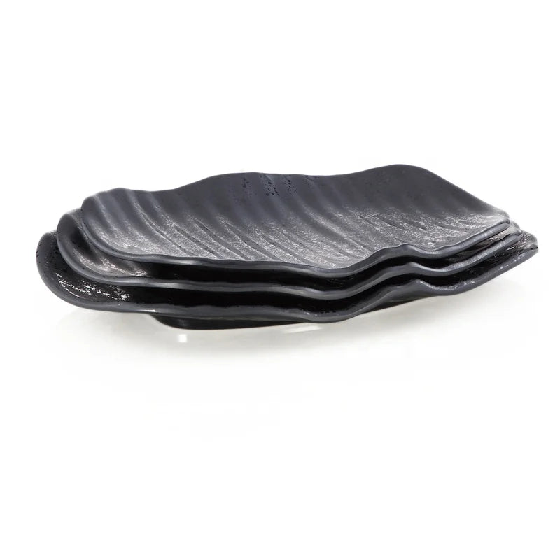 Wholesale Restaurant Dinnerware Sushi Serving 11 Inch Black Shinny Melamine Dinner Plate