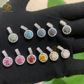 New Arrival High-end Jewelry 18K Gold Plated Halo Iced Out Pendant Colored Moissanite Charm Pendant