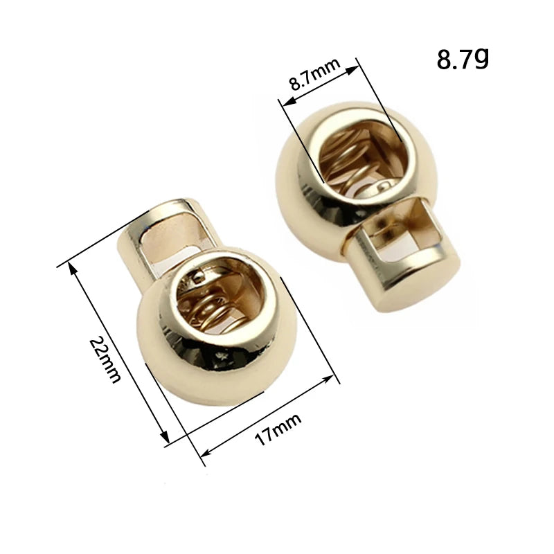 Zinc Alloy and Stainless Steel Cord Lock for Garments Smooth Surface Nickel-Free Painted Metal Accessory