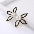 Vintage Black Oil Drip Enamel Floral Earrings Cluster Pearl Flower Stud Earrings for Women