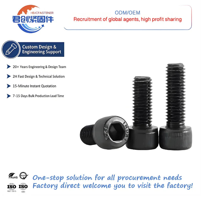 DIN912 Hex Socket Cap 12.9 Grade Hexagon Socket Bolt Fasteners for Home and Office Furniture Assembly M6 Bolt
