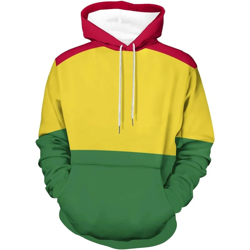 Fitspi 3d Printing Hoodie Bolivia Flag Sweatshirt Adult Men and Women Casual Streetwear