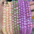 Wholesale Natural 8mm Selenite Beads Pink Blue White Purple Round Smooth Cat Eye Reflective Selenite Beads