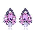 ROMANTIC Simple Bohemian Jewelry Women Crystal Colorful Rhinestone Geometric Stud Earrings