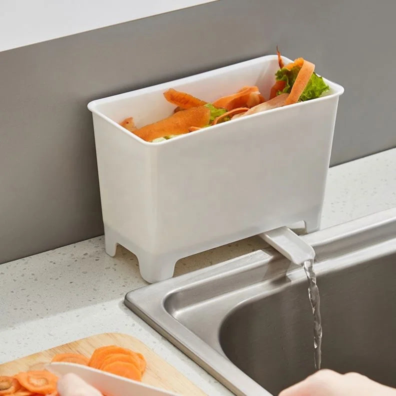 2026 New Kitchen Countertop Drain Trash Can Food Residue Filter Storage Box Removable and Washable Drainage Small Trash Can