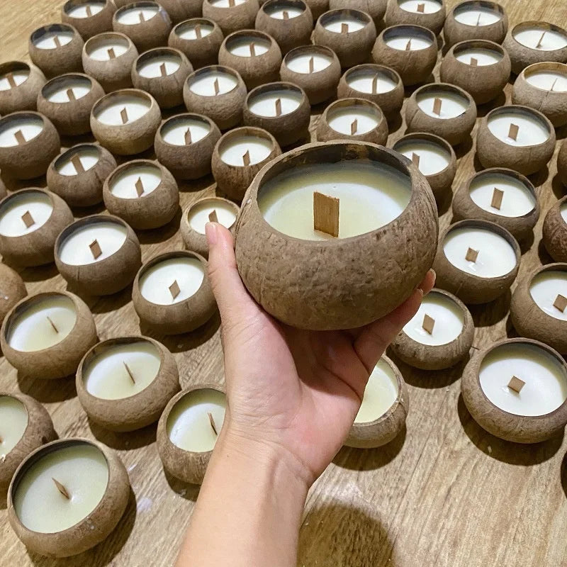 Coconut Shell Bowl for Candles Scented Candle Home Incense Bedroom Birthday Gift Decoration