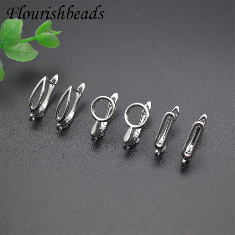 Wholesale Anti Fading Rhodium Color Hollow Earring Hooks for DIY Woman Jewelry Making