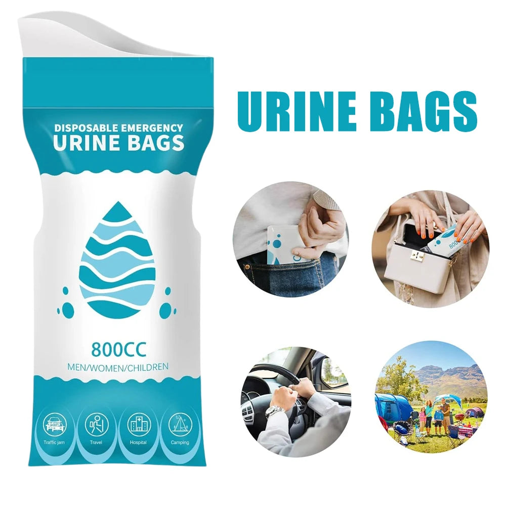 Disposable Emergency Outdoor Urine Bag Portable 800CC Emergency Urine Bag Camping Male and Female Children Adult Toilet