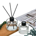 100ml 150ml Wholesale Clear Screen Printed Rubber Stopper Modern Round Reed Diffuser Glass Bottle OEM/ODM Carton Packed