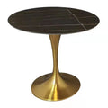 OEM ODM Luxury Marble Top Modern Round Coffee Table with Metal Stainless Steel Base for Home Bar and Living Room Use