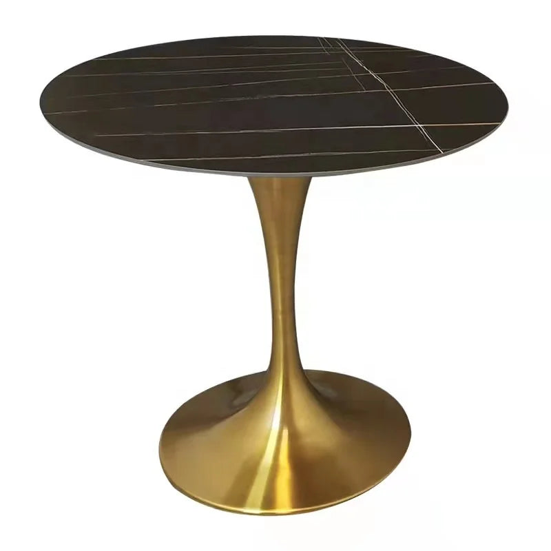 OEM ODM Luxury Marble Top Modern Round Coffee Table with Metal Stainless Steel Base for Home Bar and Living Room Use