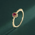 French Elegance Jewelry 925 Sterling Silver 14K Gold Plated Pink Cubic Zirconia Diamond Rings for Girls