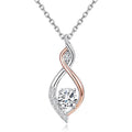 CAOSHI Hot Sale Simple Imitated Diamond Silver/Rose Gold Plated Necklaces for Bride Fashion Party Zircon Pendant Necklaces Women