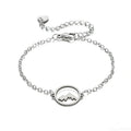 New Stainless Steel Hollow Mountain Charm Link Chain Bracelet Simple Women Faith Bracelet Jewelry