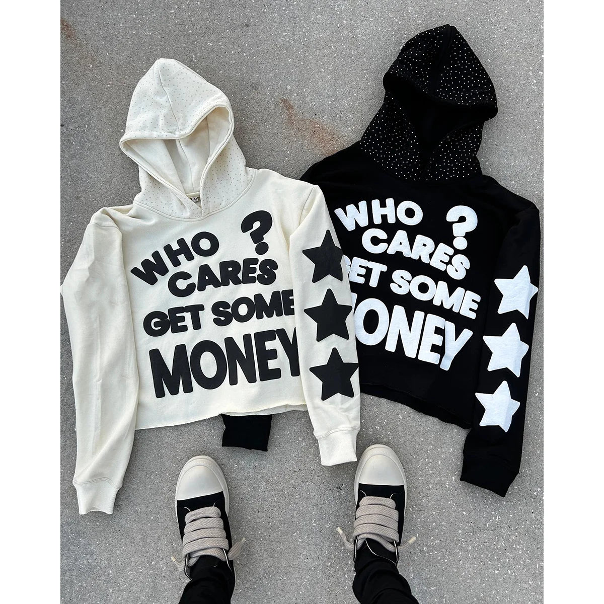 Custom French Terry Cropped Puff Print Hoodie 3d logo Puff Printing Raw Hem Women's Hoodies & Sweatshirts