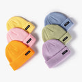 Custom logo Fisherman Warm Knit Embroidered Winter Beanie Hat Beanies With Custom Embroidery