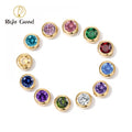 6MM Birthstones Charms Stainless Steel DIY Birthstone Charms Pendant for Women Necklace Bracelet
