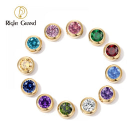 6MM Birthstones Charms Stainless Steel DIY Birthstone Charms Pendant for Women Necklace Bracelet