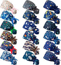 Unisex Scrub Cap Tie Back Doctor Hat and Nurse Hat Adjustable Surgical Cap with Cotton Sweatband Multi Color