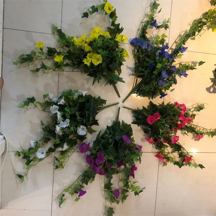 A-1463 Plastic Custom Production Faux Bougainvillea Artificial Petunia Hanging Baskets Flower Bouquet