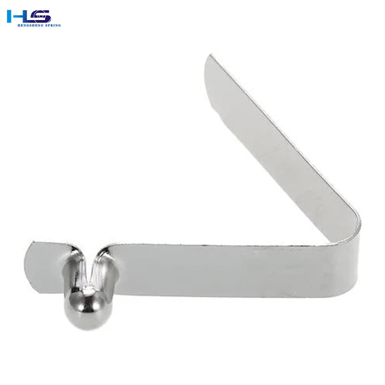 5mm Flat Nickel Steel V Shape Spring Clip Snap Button Clip Metal Push Button Fastener for Telescopic Tube Tent Pole Canoe Paddle