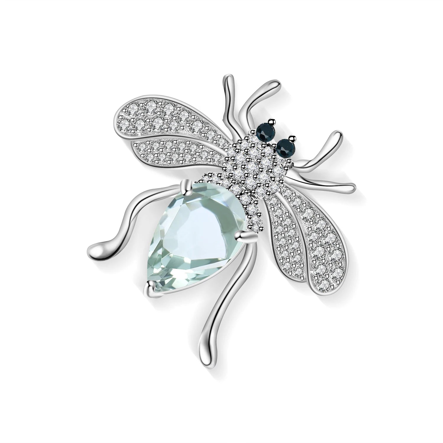 C5202BH Abiding Fine Jewelry 925 Sterling Silver Wedding Natural Prasiolite Stone China Cheap Wholesale Brooches