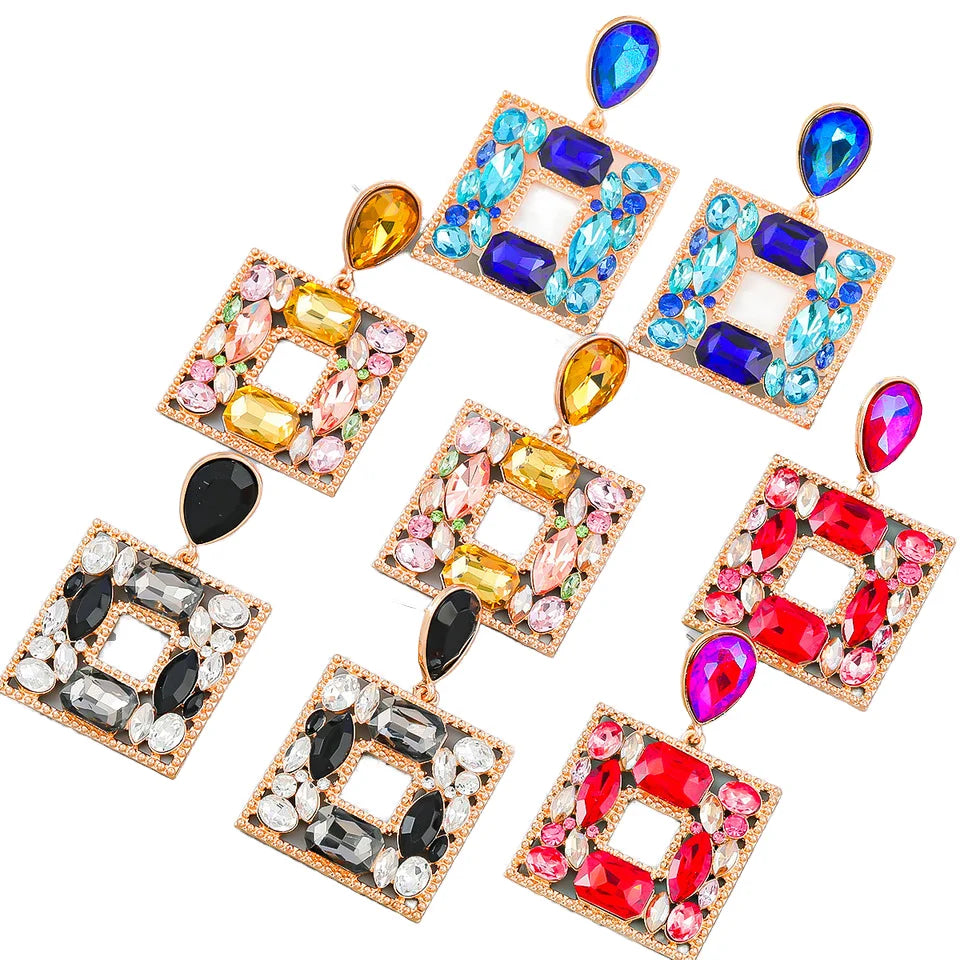 Fashion Jewelry Alloy Rhinestone Earrings for Women Gift Accessories