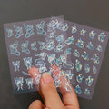 Colorful Laser Nail Art Decals Adhesive Sliders and Transfer Foils Wraps Colorful Nail Decorations and Rhinestones
