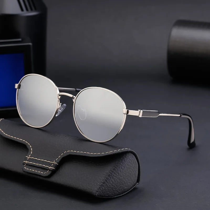Luxury Sunglasses Women Custom Logo UV400 Driving Sun Glasses European&American Fashion Oval Frame Metal Designer Sunglasses Men