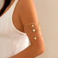 Trendy Multilayer Tassels Sequin Pendant Upper Arm Bracelet for Women Charms Lady Daily Wearing Accessories Fashion Jewelry Gift
