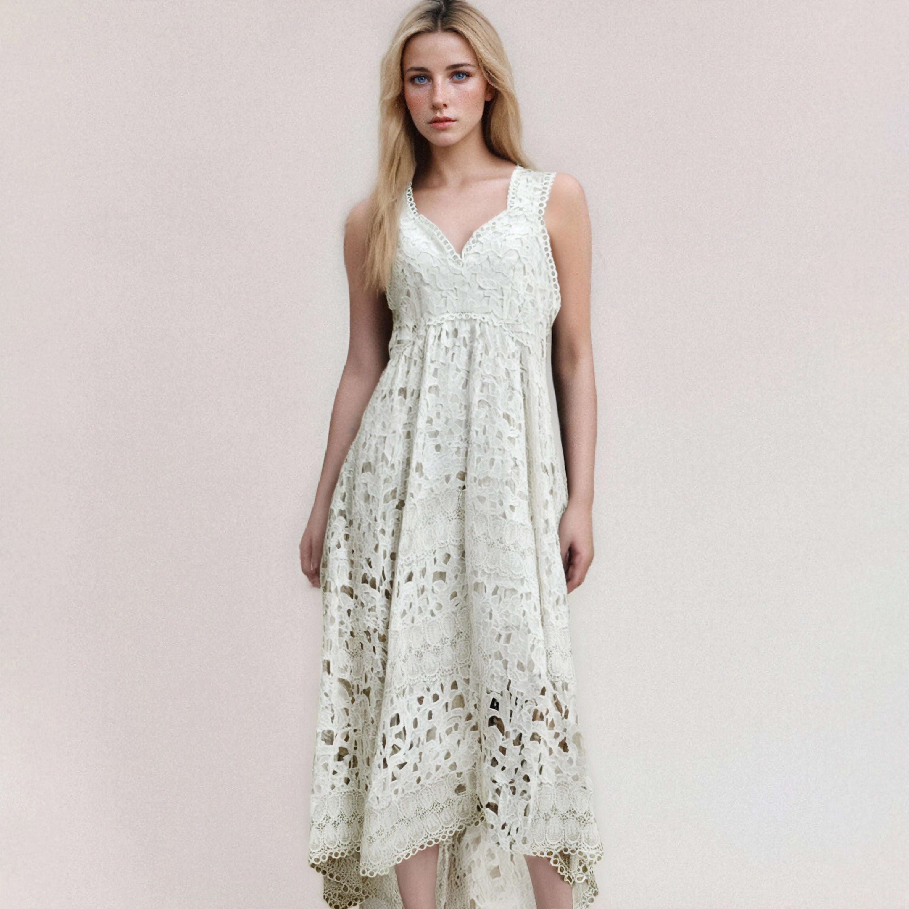 Advanced Elegant Professional Standard Lace Maxi Dress Church Dresses White White Dress Formal