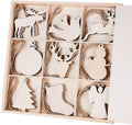 Tailai Christmas Tree Hanging Decor Blank Wood Cutouts Embellishments for Ball Stocking Snowman for Xmas Ornaments Wall Craft