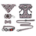 White Label Luxury Dog Harness Set Three Ring Nylon Harness with Ribbons Decoration Power Harness for Dogs