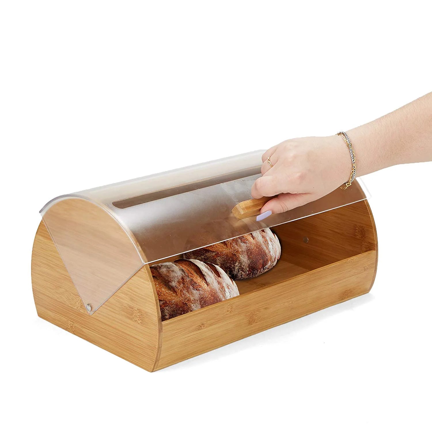 Bamboo Bread Box Creative Design Kitchen Wooden Storage Box Bamboo Crafts