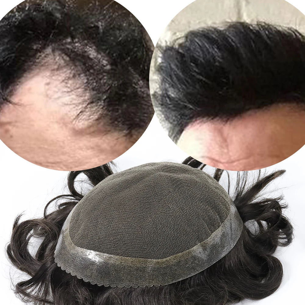 Hair Studios Man Hair Pieces Human Hair Invisible Knot in Stock