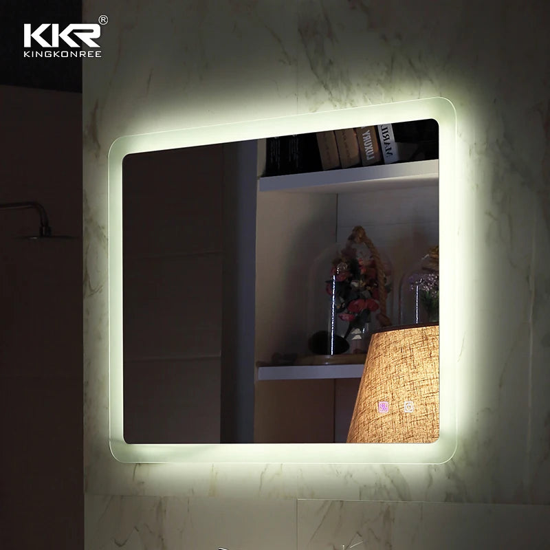 Fashion Decor Aluminum Framed Full Length Led Illuminated Minimalist Wall Mounted Dressing Mirror with Smart Lighting
