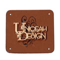 Manufacturer Made Brown Leather Tags square Logos Custom Clothing Pu Design Leather Patch for Bags