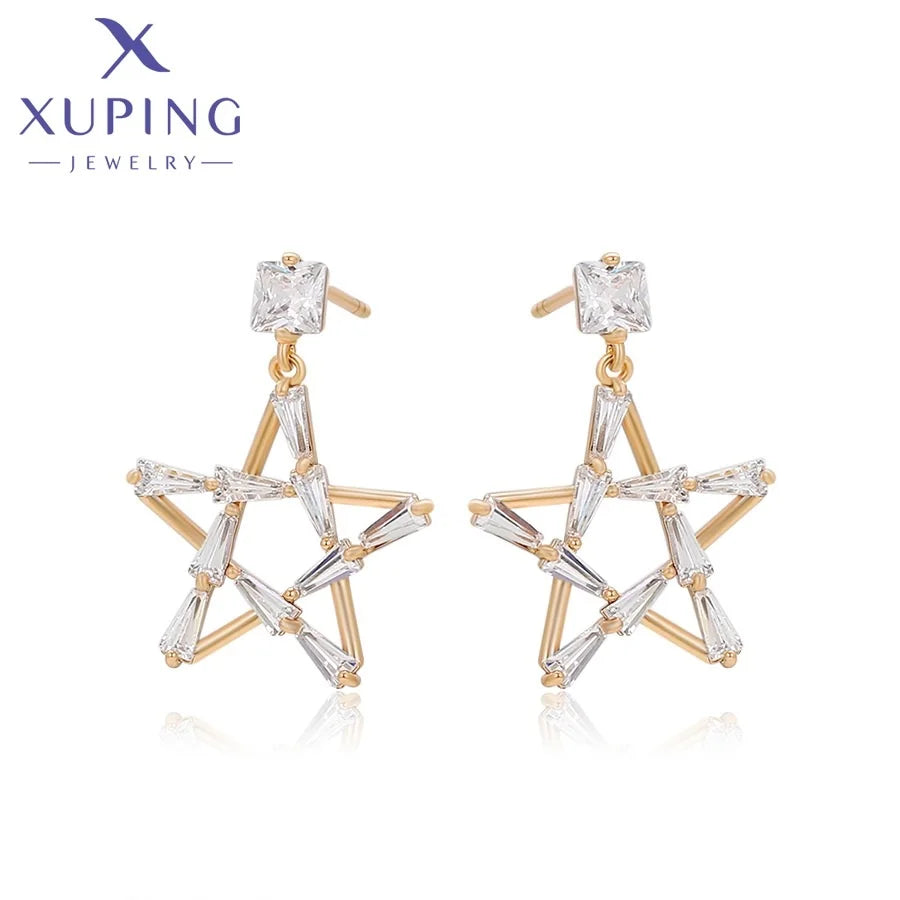X000882591 XUPING Jewelry 18K Gold Plated Fashion Big Star Pendant Women Earring