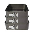 3Pcs Bakeware Steel Cake Baking Pans Square Springform Dessert Pan Nonstick Leakproof Cheesecake Pan for Baking Tools Set