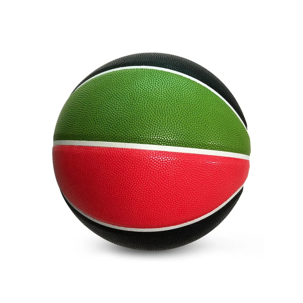 Customized Blank No Logo PU Basketball in Green Black Red for Training Durable Street Ball