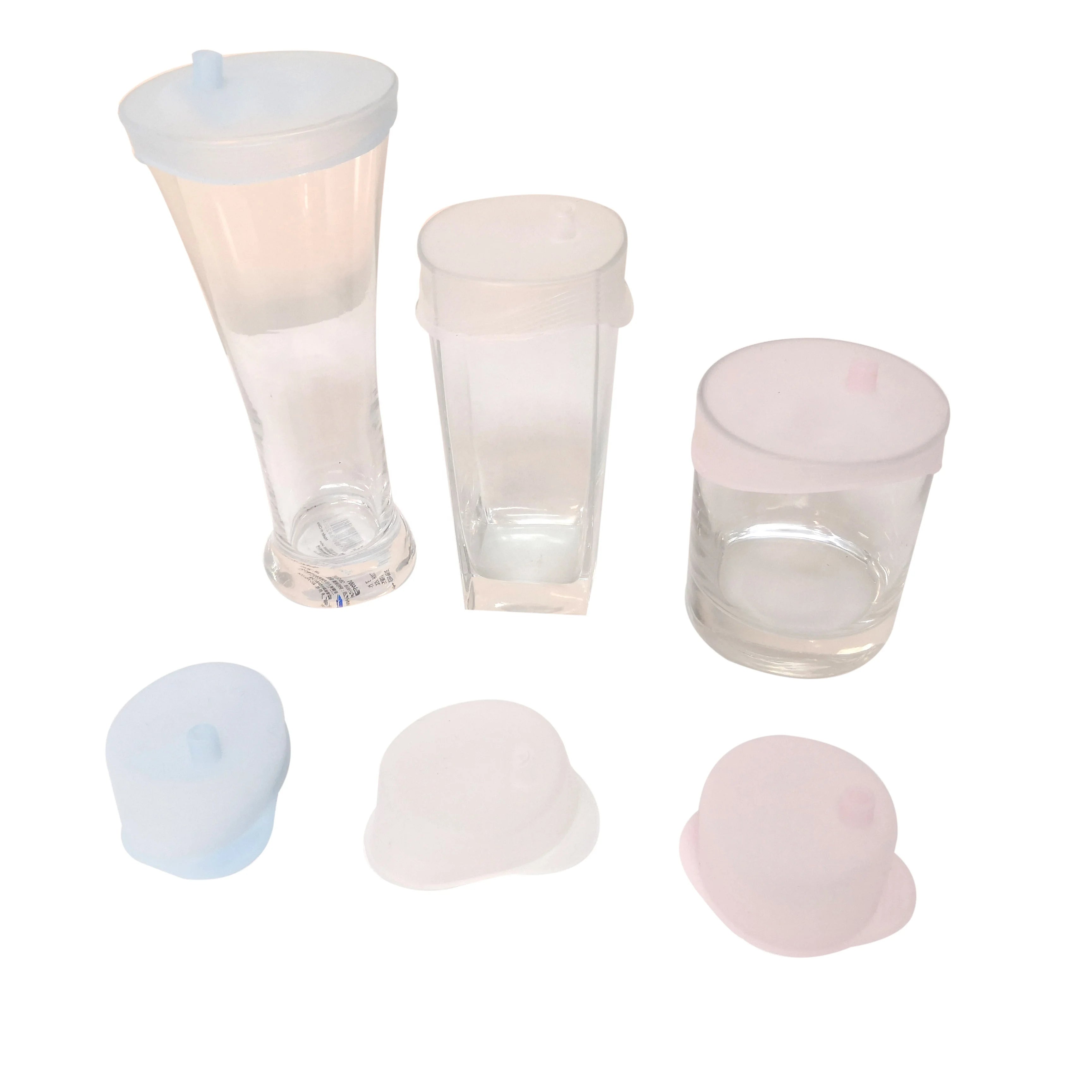 Custom 5.5cm Silicone Lids  Good Seal Lid Silicone Cup Cover With Hole