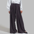Enyami Wholesale Stripes Suit Trousers Loose Lace-up Waist Classic Fashion Casual Comfortable Black Pleated Stripe Pants
