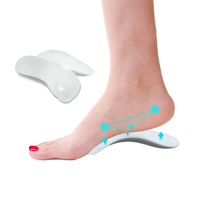 2022 Hot Selling Plantar Fasciitis Relief Foot Care Kids Flat Foot Correction Arch Support Children Orthotic Half Insole HA00862