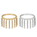 ASTM F136 Titanium G23 Hinged Segment Clicker Septum Nose Ring with Tassel Chain Cartilage Earring Helix Lobe Piercing