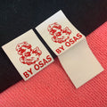 Private Name logo Sewing on Shirt Cuff Hem Labelcute Design Knitting Clothing Hem Tag for Sleeve