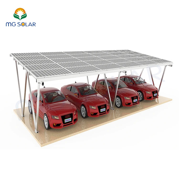 Solar Energy Carport Structure Mounting System Waterproof Aluminum Parking Lot Racks
